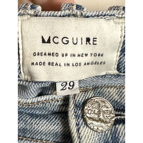 Anthropologie McGuire Gainsborough Bootcut Raw Hem Light Wash Denim Jeans Sz 29 - Picture 4 of 8